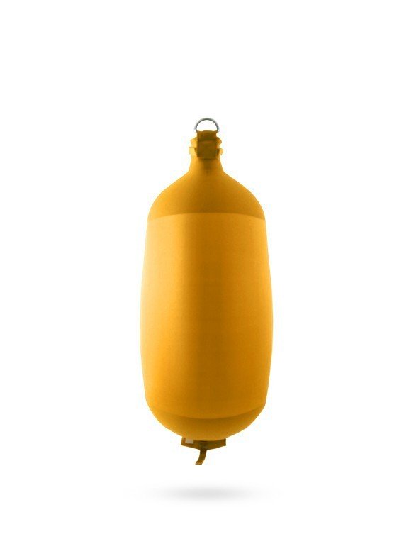 Pare-battage cylindrique C84 en textile jaune FENDERTEX®