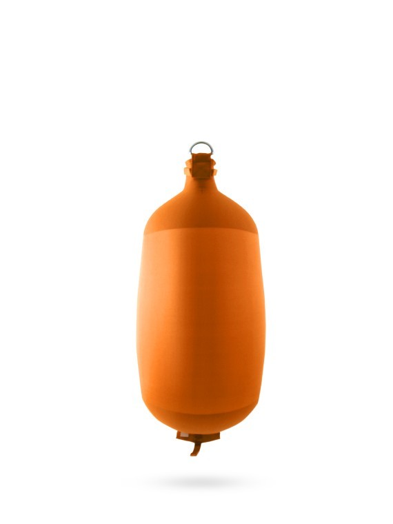Pare-battage cylindrique C73 en textile orange FENDERTEX®