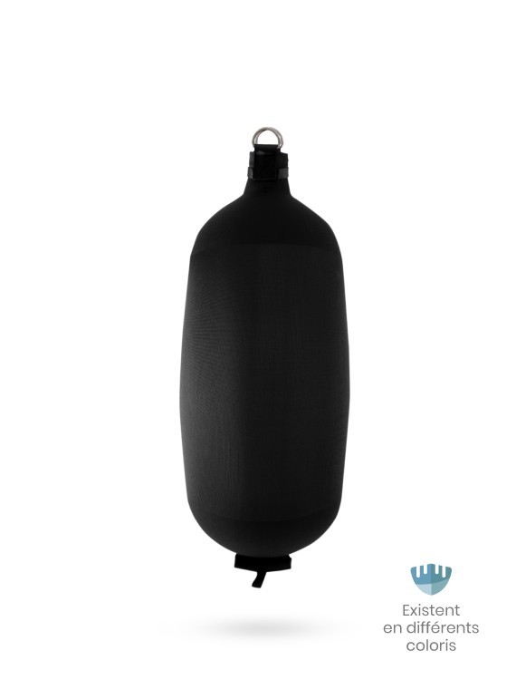 Pare-battage cylindrique C104 en textile noir FENDERTEX®