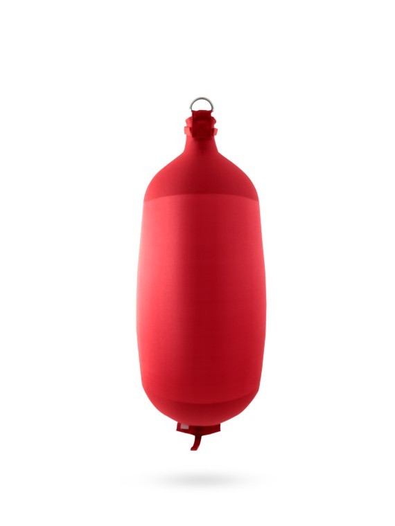Pare-battage cylindrique C104 en textile rouge FENDERTEX®