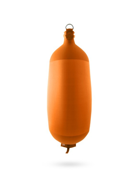 Pare-battage cylindrique C124 en textile orange FENDERTEX®