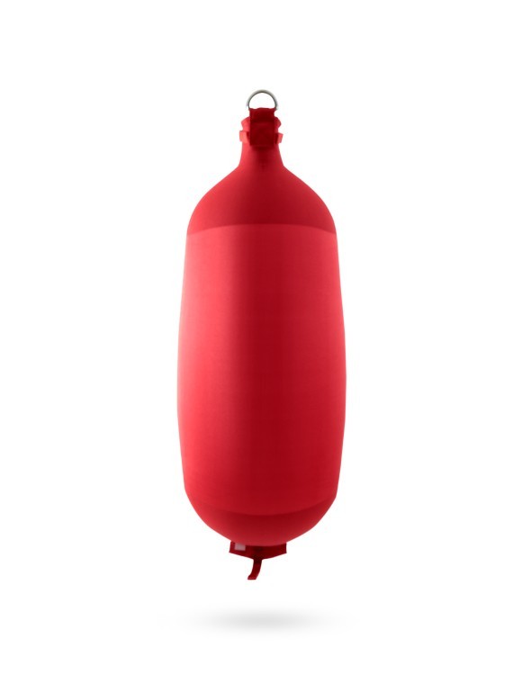 Pare-battage cylindrique C124 en textile rouge FENDERTEX®