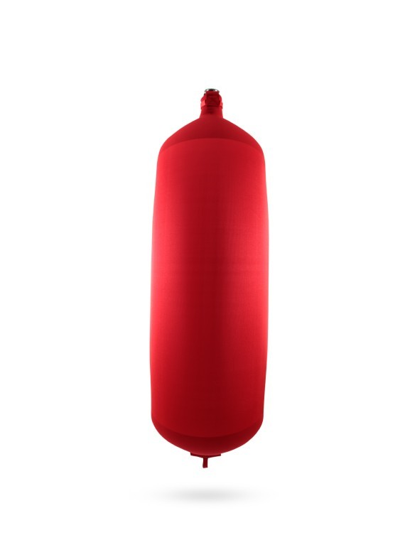 Pare-battage cylindrique C175 en textile rouge FENDERTEX®