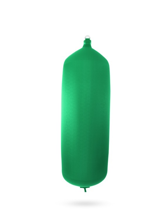Green textile cylindrical fender C175 FENDERTEX®