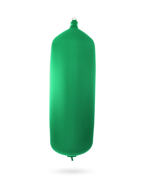 Green textile cylindrical fender C207 FENDERTEX®