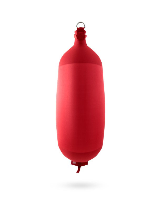 Pare-battage cylindrique C145 en textile rouge FENDERTEX®