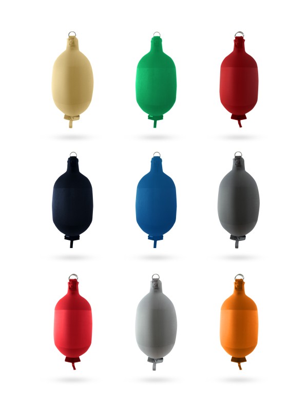 Cylindrical fenders in textile C52 of different colors FENDERTEX®