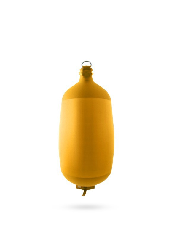 Pare-battage cylindrique C73 en textile jaune FENDERTEX®